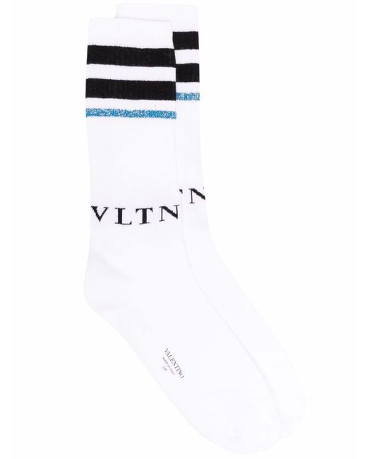 Valentino Garavani stripe detailed VLTN socks