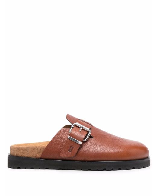 Dsquared2 buckle-fastening slip-on leather slippers