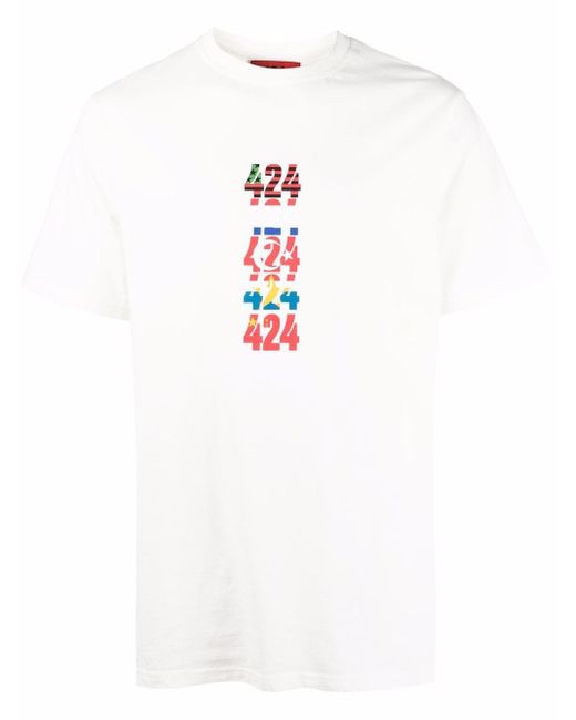 424 Flags-print short-sleeve T-shirt