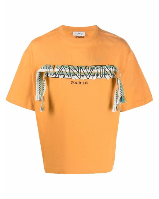 Lanvin Crazy Curb lacing-embellished round-neck T-shirt
