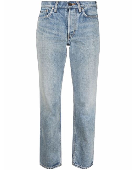 Saint Laurent washed cropped jeans