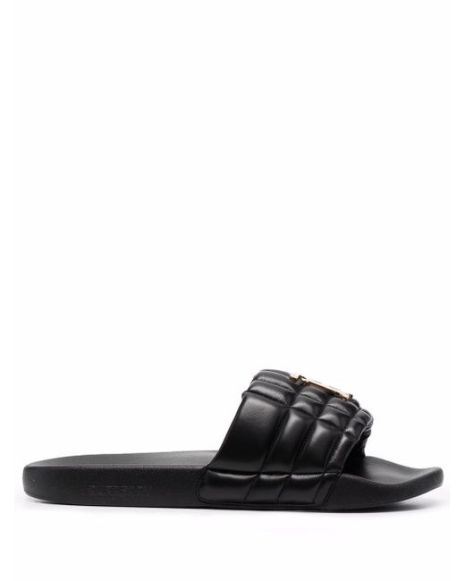 Burberry TB monogram quilted slides