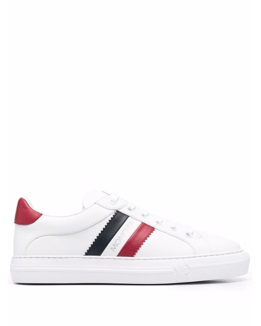 Moncler side-stripe leather sneakers