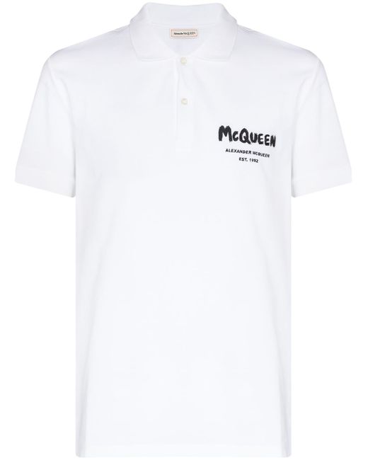 Alexander McQueen graffiti-logo polo shirt