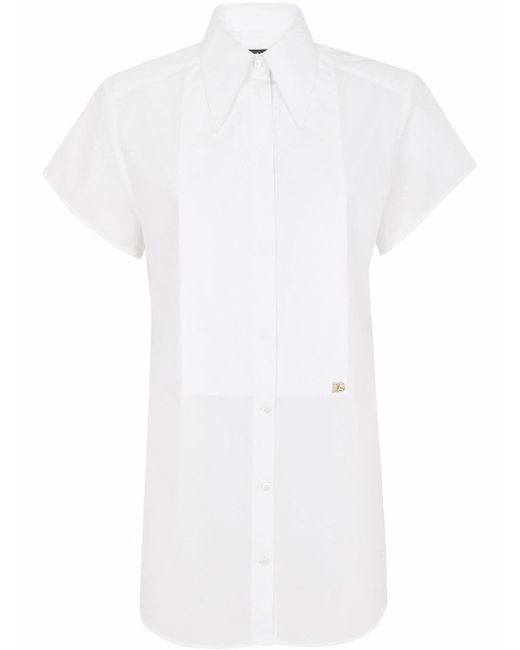 Dolce & Gabbana short-sleeve tuxedo shirt