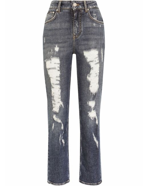 Dolce & Gabbana distressed cropped jeans