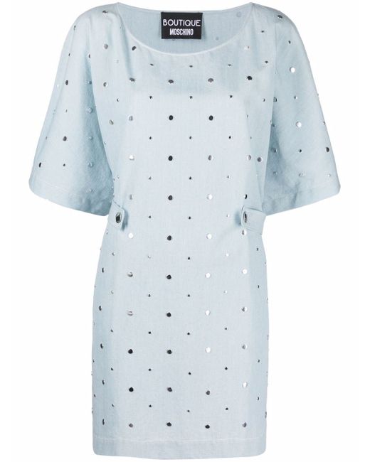 Boutique Moschino short-sleeved studded dress