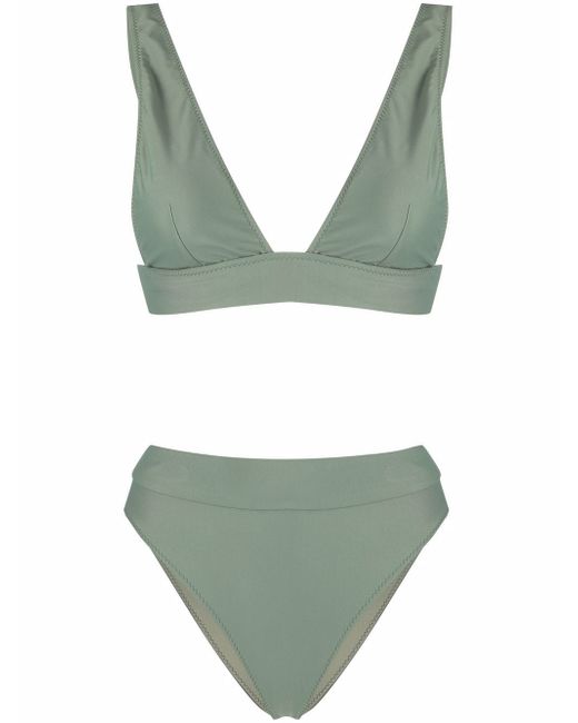 Noire Swimwear high-waisted V-neck bikini set