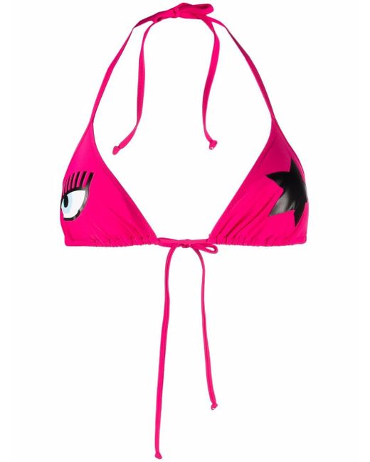 Chiara Ferragni logo-print bikini top
