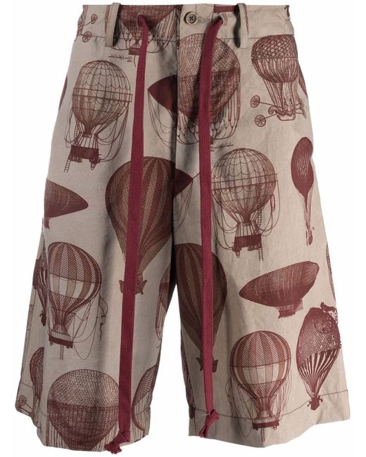 Uma Wang hot air balloon-print bermuda shorts