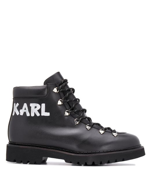 Karl Lagerfeld Terra brush-logo hiker boots