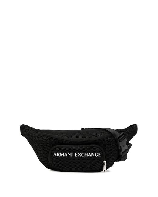 Armani Exchange logo-print mesh belt bag