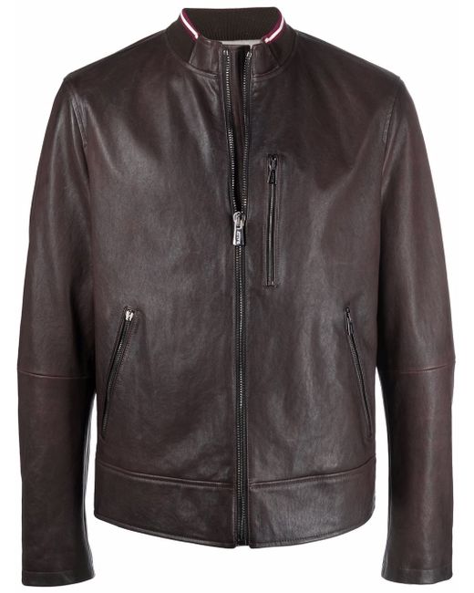 Bally zipped-up leather jacket