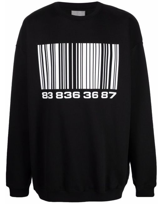 Vtmnts bar-code print sweatshirt