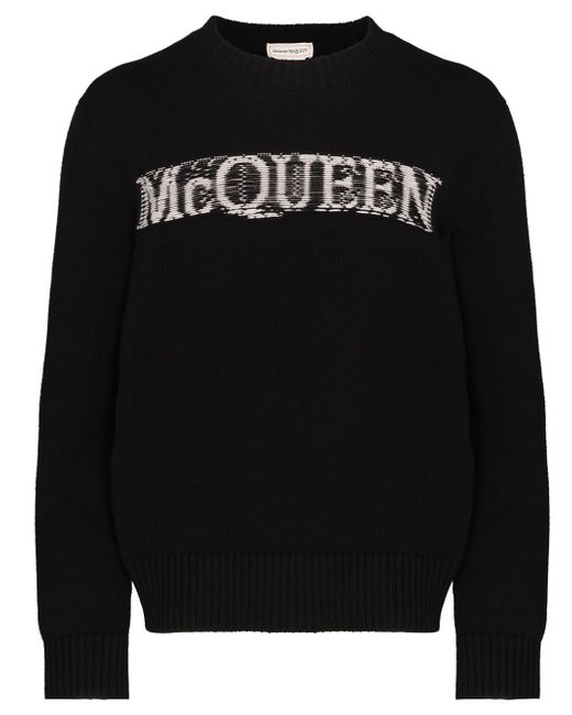 Alexander McQueen logo-intarsia jumper