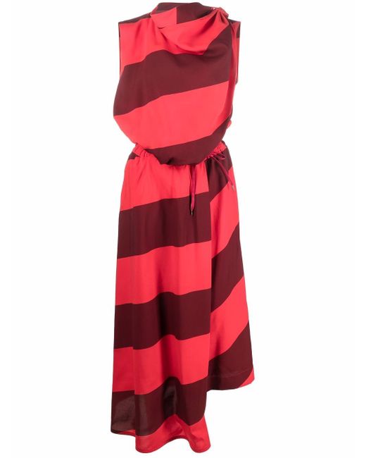 Vivienne Westwood asymmetric stripe-print dress