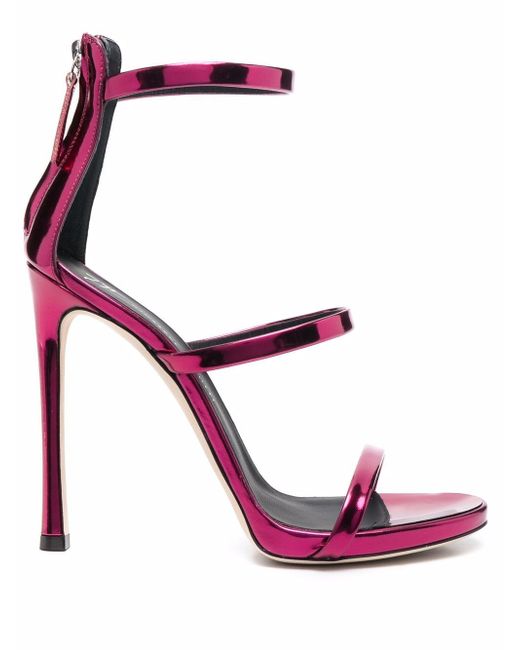 Giuseppe Zanotti Design metallic-effect heeled leather sandals