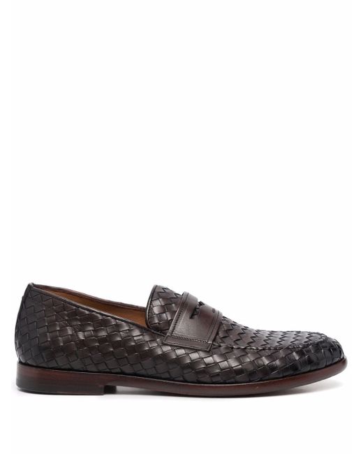 Doucal's woven leather penny loafers