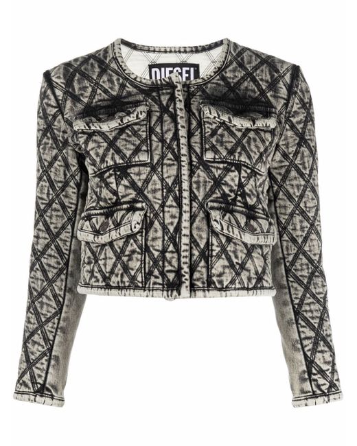 Diesel contrast-stitching cropped jacket