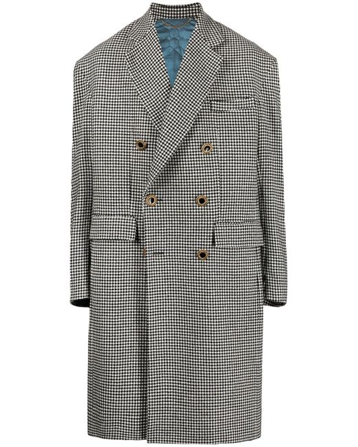 Cool T.M Grandpa houndstooth-print wool coat