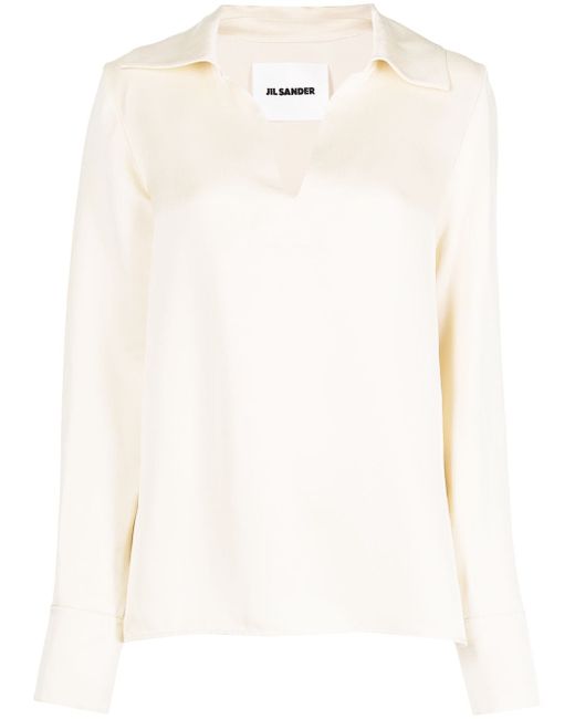 Jil Sander v-neck long-sleeved blouse
