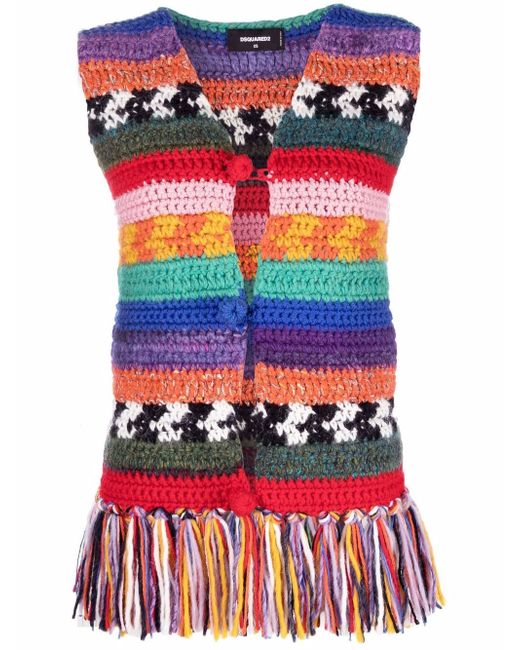 Dsquared2 striped knitted waistcoat