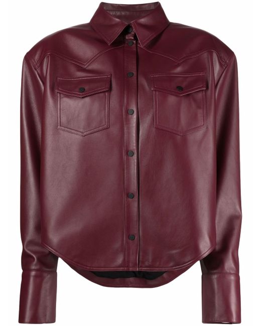 The Mannei fitted leather shirt