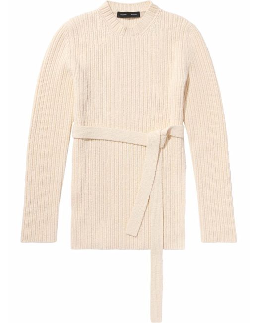 Proenza Schouler Compact Boucle Belted Sweater
