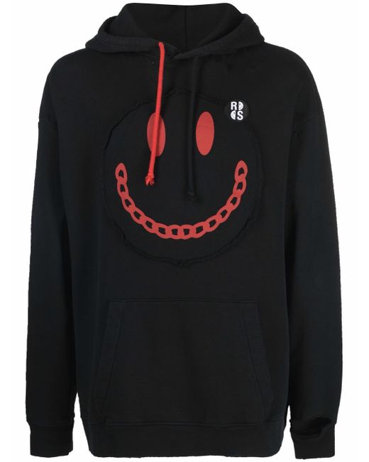 Raf Simons x Smiley distressed-finish hoodie