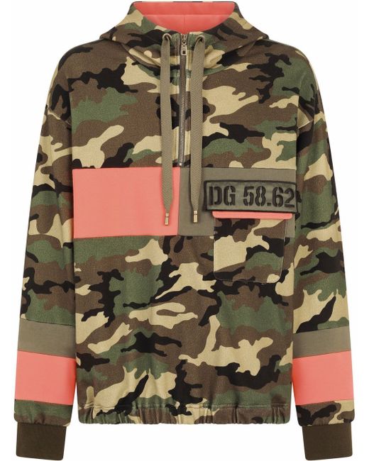 Dolce & Gabbana camouflage-print panelled hoodie