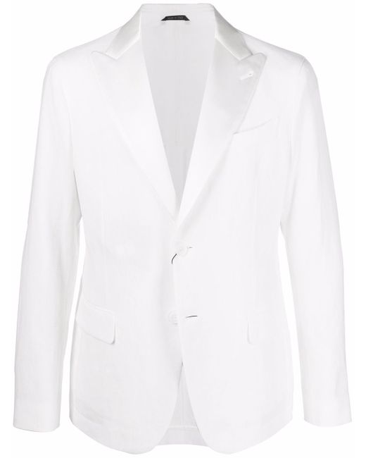 Giorgio Armani single-breasted linen blazer