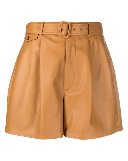 Polo Ralph Lauren flared leather shorts