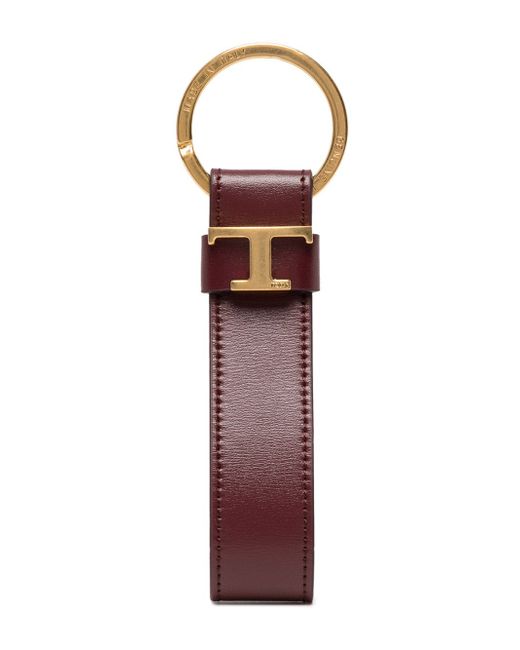 Tod's leather logo-plaque keyring