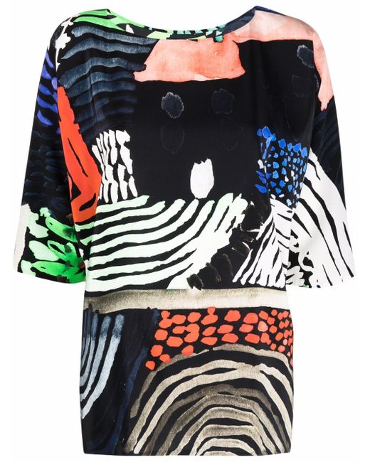 Daniela Gregis abstract-print silk blouse