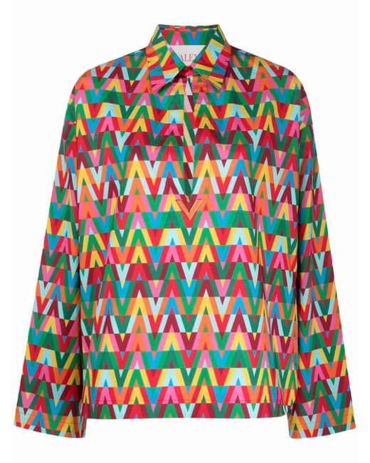 Valentino V optical pattern blouse