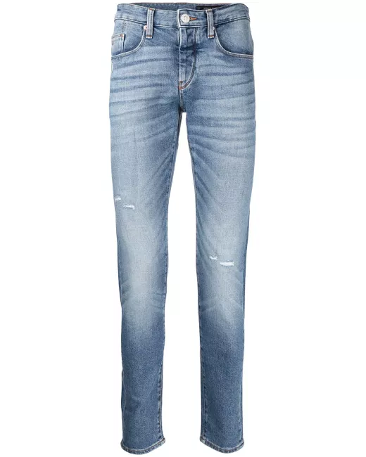 Armani Exchange distressed skinny-fit jeans