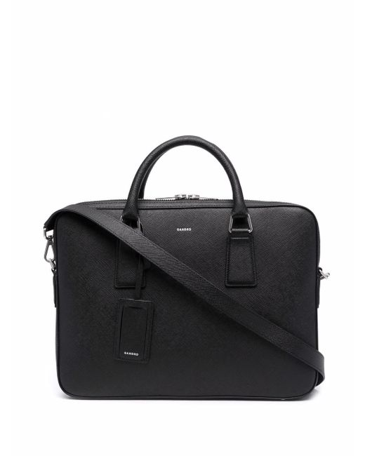 Sandro Downtown Slim leather laptop bag