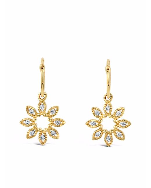Dinny Hall 14kt yellow Jasmine Flower diamond earrings