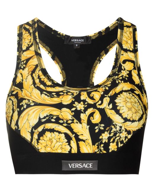 Versace Barocco print sports bra