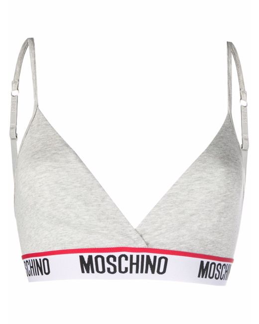 Moschino logo-tape triangle-cup bra