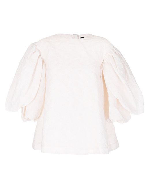 Simone Rocha puff-sleeve cloqué blouse
