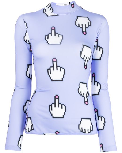 Natasha Zinko Pixel Middle Finger cutout top