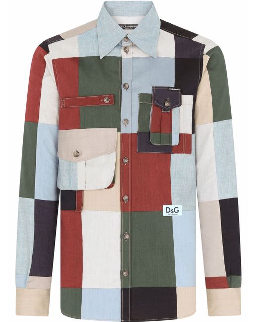 Dolce & Gabbana patchwork long-sleeved shirt