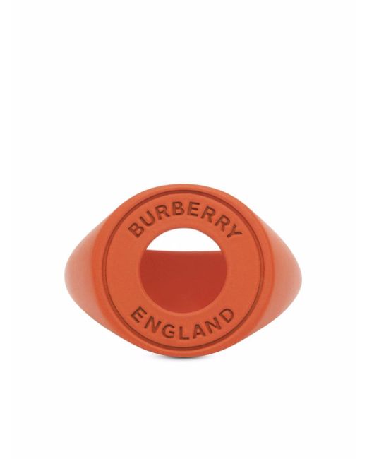 Burberry logo graphic signet ring