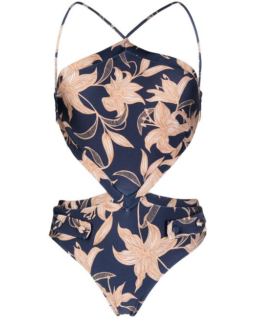 Patbo floral-print cut-out swimsuit