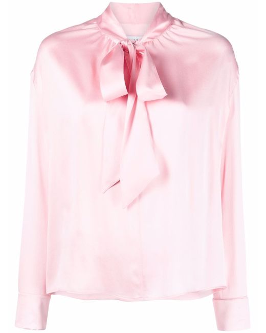 Lanvin ribbon-fastened silk blouse