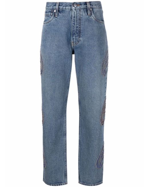 Etro rhinestone-embellished paisley jeans