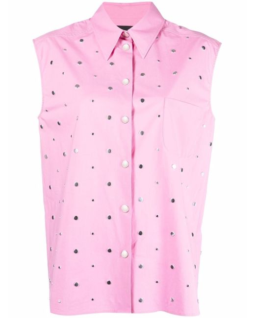 Boutique Moschino stud-embellished sleeveless shirt