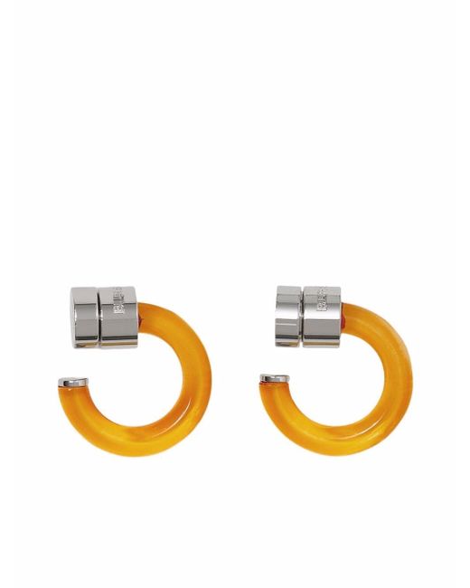 Burberry engraved logo hoop earrings