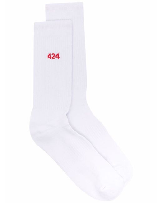 424 intarsia-knit logo ankle socks